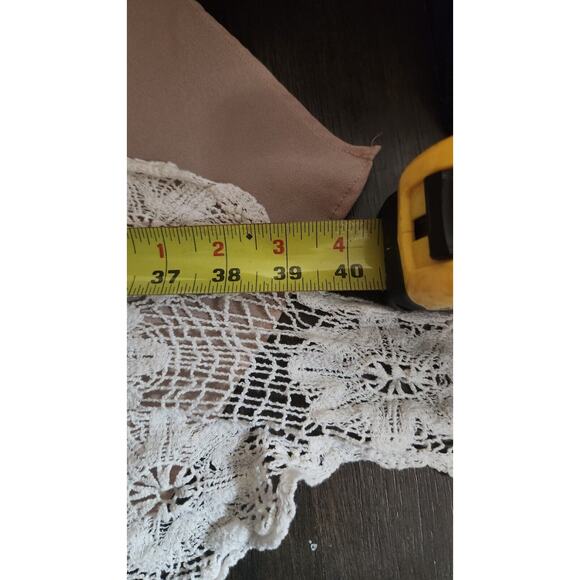 Romeo & Juliet Couture Tan Sheer Crochet Tunic Tank Sz Small Sleeveless Bohemian - Picture 10 of 10